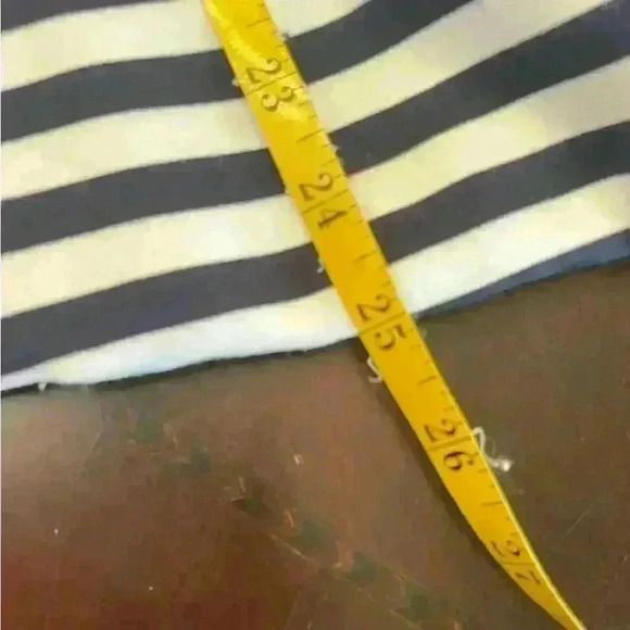 Lane Bryant Navy & White Striped Asymmetrical Zip Blazer Jacket Size 26 Business - Picture 9 of 9